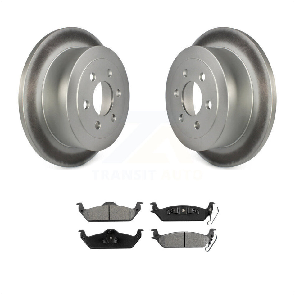 Rear Coated Disc Brake Rotors And Semi-Metallic Pads Kit For 2003-2004 Dodge Dakota KGS-101234 by Transit Auto