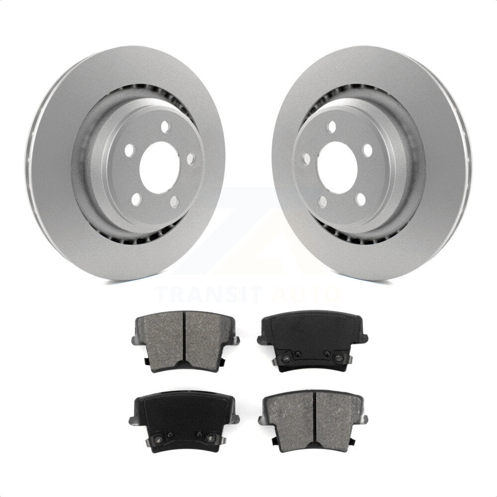 Rear Coated Disc Brake Rotors And Semi-Metallic Pads Kit For 2015 Dodge Charger R T Scat Pack with 6.4L KGS-101240 by Transit Auto