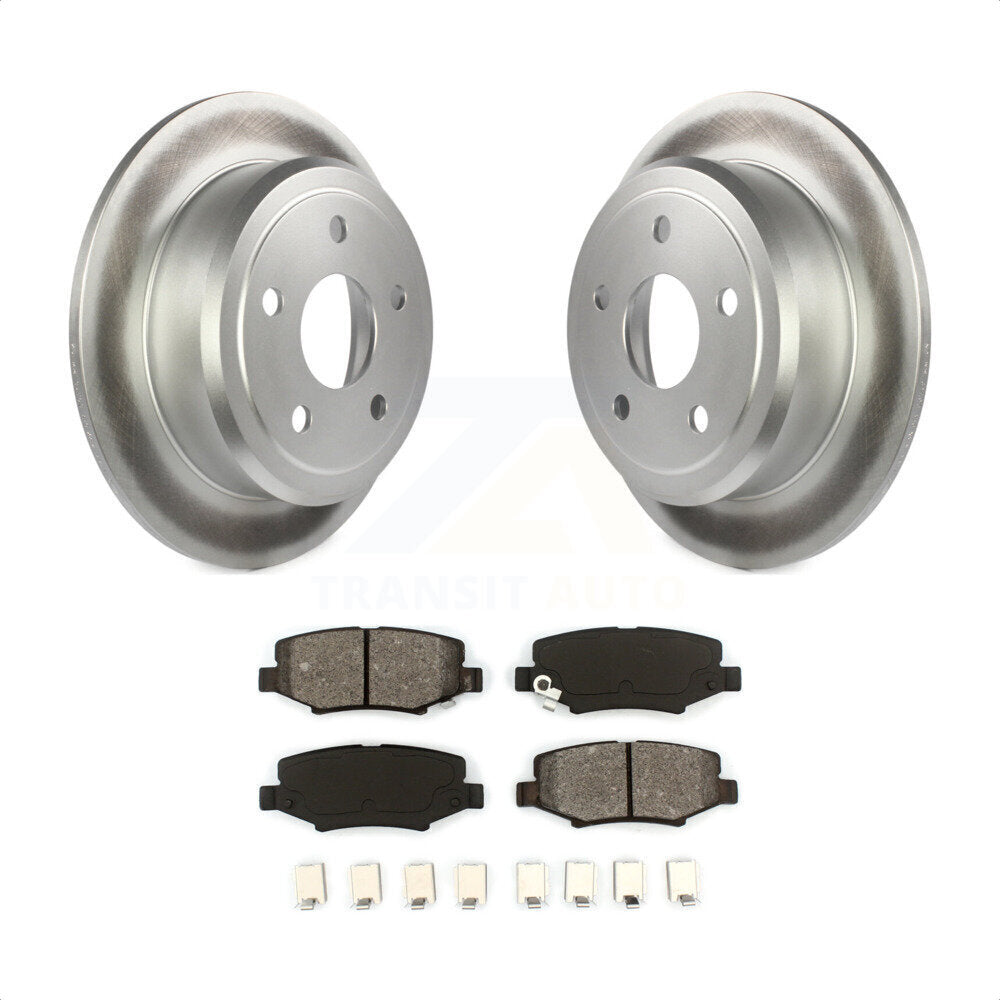 Rear Coated Disc Brake Rotors And Semi-Metallic Pads Kit For Jeep Wrangler JK KGS-101244 by Transit Auto