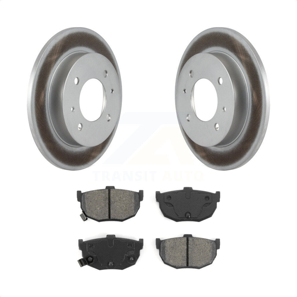 Rear Coated Disc Brake Rotors And Semi-Metallic Pads Kit For Hyundai Elantra Tiburon KGS-101278 by Transit Auto