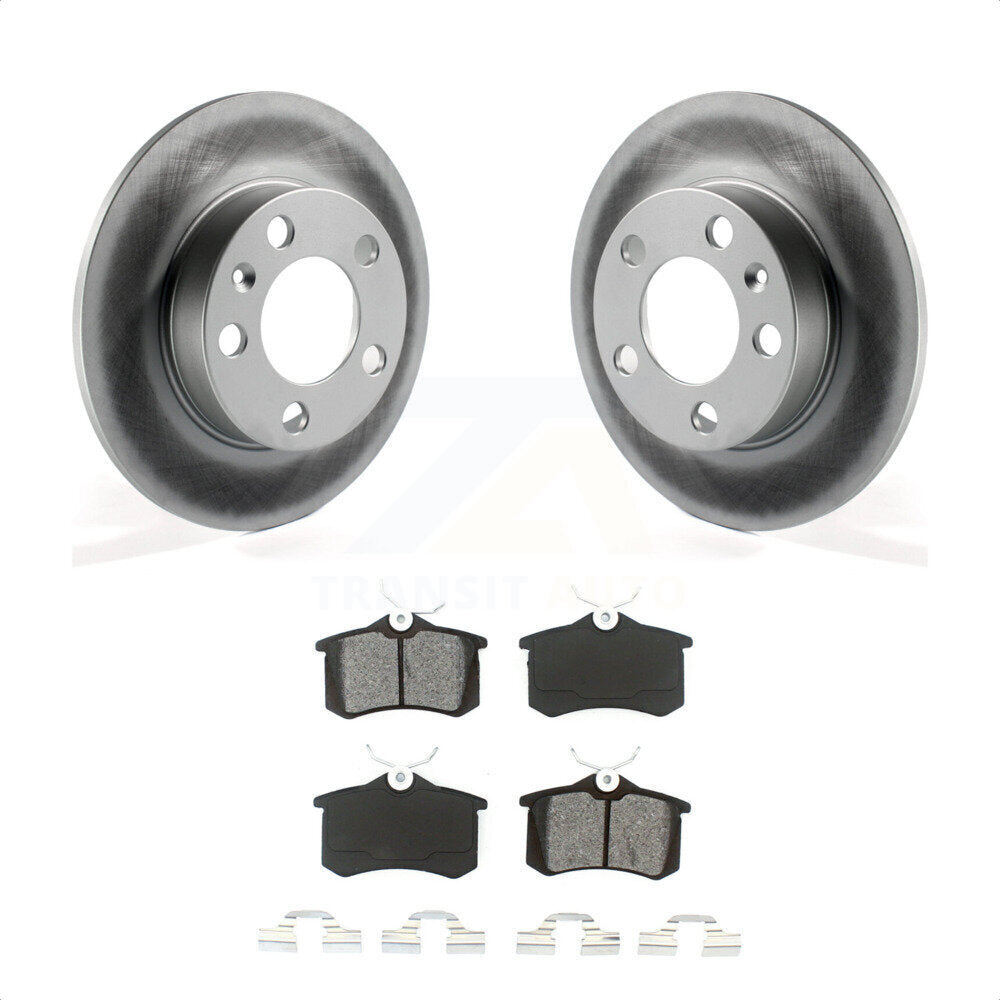 Rear Coated Disc Brake Rotors And Semi-Metallic Pads Kit For 2007-2010 Volkswagen Beetle KGS-101287 by Transit Auto