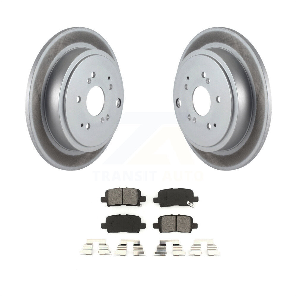 Rear Coated Disc Brake Rotors And Semi-Metallic Pads Kit For Honda Pilot Acura MDX KGS-101299 by Transit Auto