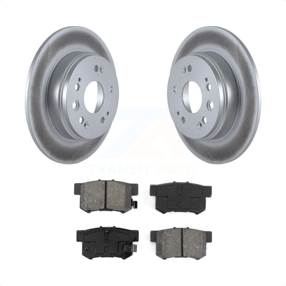 Rear Coated Disc Brake Rotors And Semi-Metallic Pads Kit For 2002-2004 Honda CR-V KGS-101303 by Transit Auto