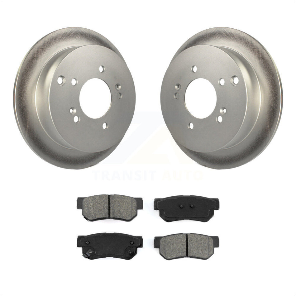 Rear Coated Disc Brake Rotors And Semi-Metallic Pads Kit For Hyundai Santa Fe Kia Sportage Tucson KGS-101308 by Transit Auto