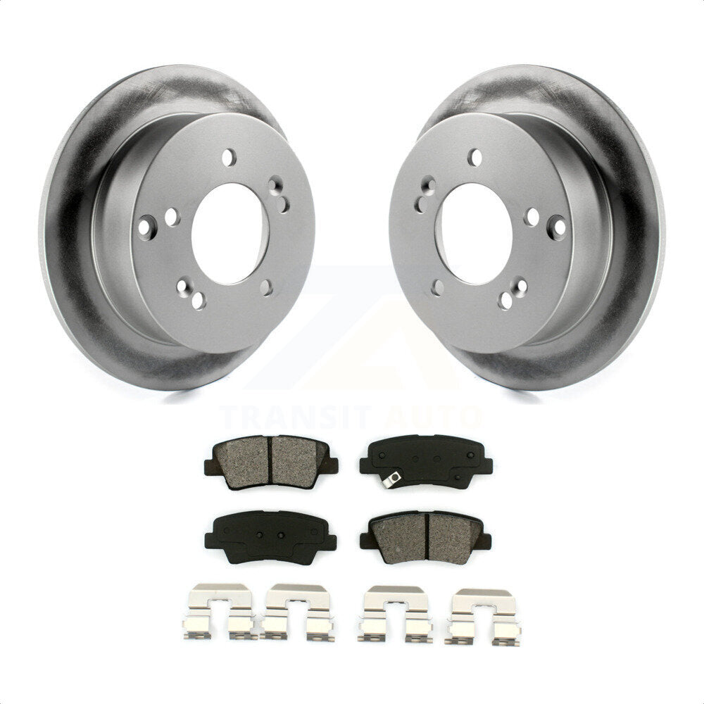 Rear Coated Disc Brake Rotors And Semi-Metallic Pads Kit For Hyundai Sonata 2.4L KGS-101310 by Transit Auto