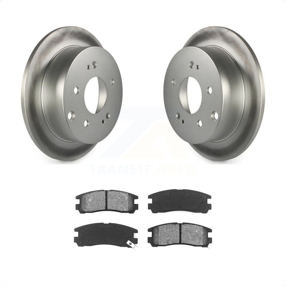 Rear Coated Disc Brake Rotors And Semi-Metallic Pads Kit For Mitsubishi Galant Eclipse KGS-101331 by Transit Auto