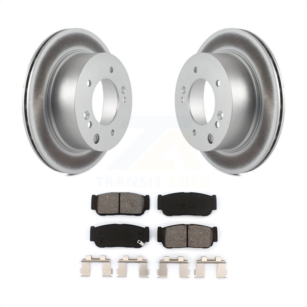 Rear Coated Disc Brake Rotors And Semi-Metallic Pads Kit For 2003-2006 Kia Sorento KGS-101345 by Transit Auto