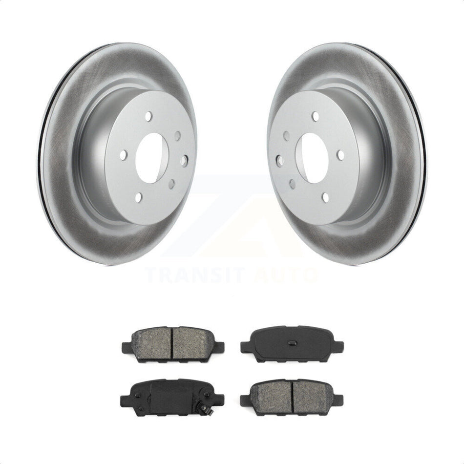 Rear Coated Disc Brake Rotors And Semi-Metallic Pads Kit For Nissan INFINITI Maxima G37 G35 M35 370Z 350Z QX50 EX35 G25 M45 Q40 EX37 Z KGS-101350 by Transit Auto