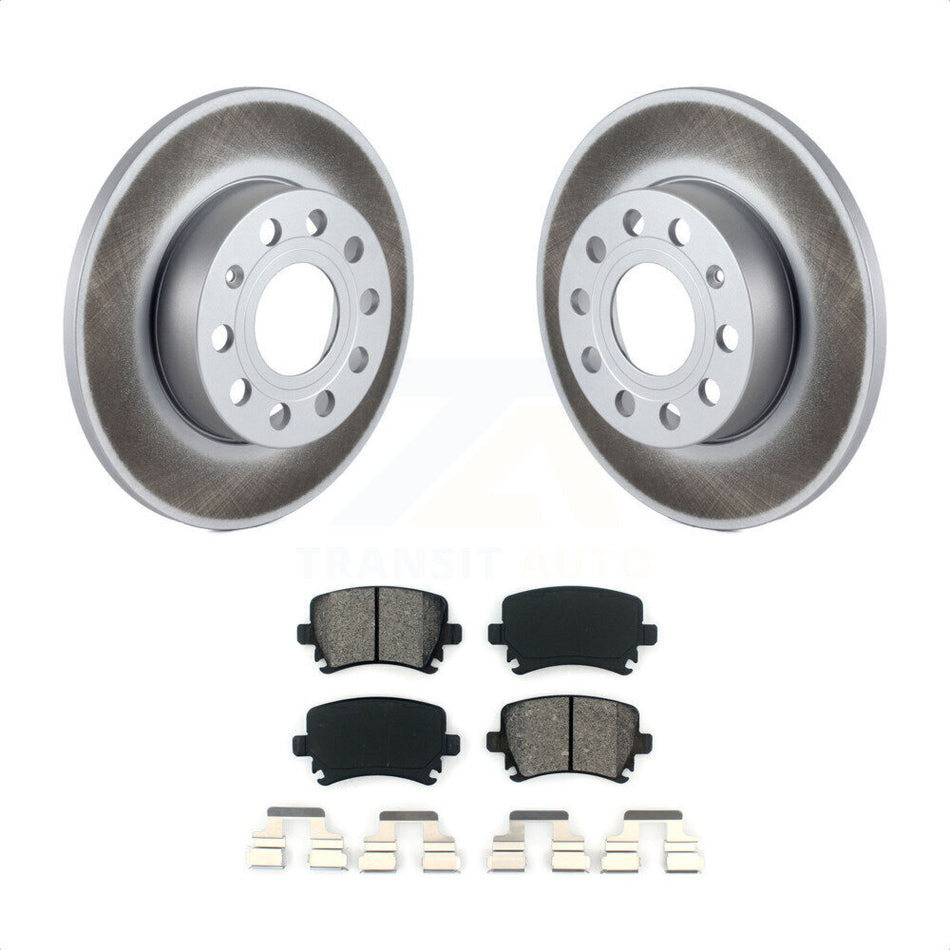 Rear Coated Disc Brake Rotors And Semi-Metallic Pads Kit For Volkswagen Jetta Rabbit Audi A3 Quattro KGS-101371 by Transit Auto