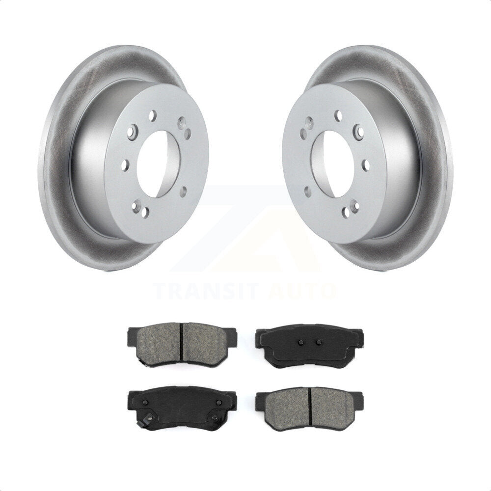 Rear Coated Disc Brake Rotors And Semi-Metallic Pads Kit For Hyundai Elantra KGS-101396 by Transit Auto