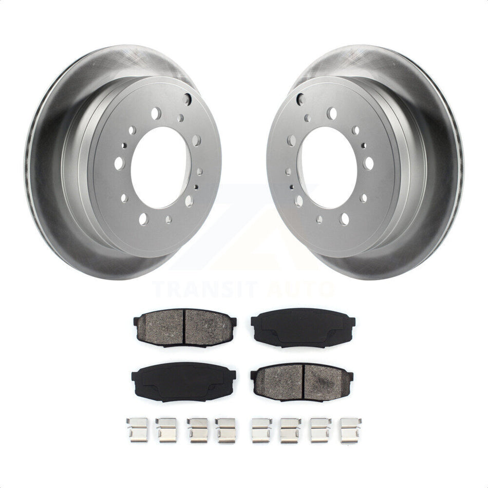 Rear Coated Disc Brake Rotors And Semi-Metallic Pads Kit For Toyota Tundra Sequoia Lexus LX570 Land Cruiser KGS-101405 by Transit Auto