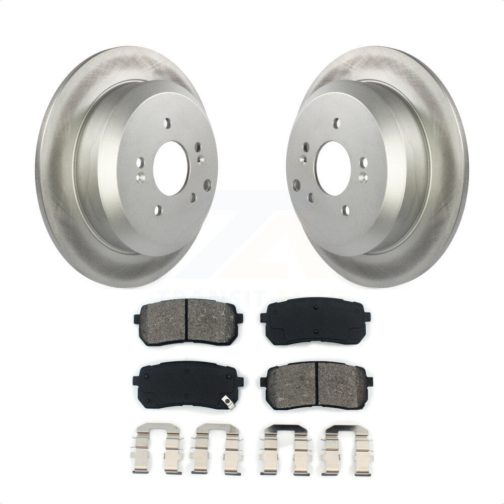 Rear Coated Disc Brake Rotors And Semi-Metallic Pads Kit For 2007-2012 Hyundai Veracruz KGS-101410 by Transit Auto