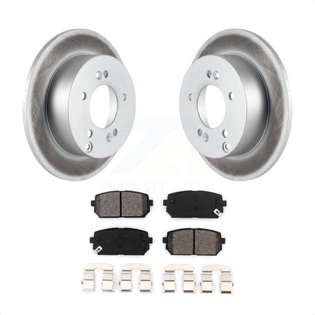 Rear Coated Disc Brake Rotors And Semi-Metallic Pads Kit For 2007-2012 Kia Rondo KGS-101411 by Transit Auto