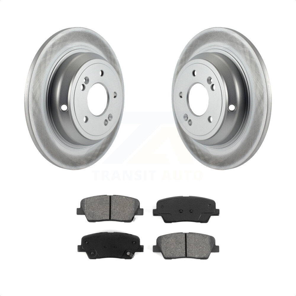 Rear Coated Disc Brake Rotors And Semi-Metallic Pads Kit For Hyundai Genesis KGS-101431 by Transit Auto