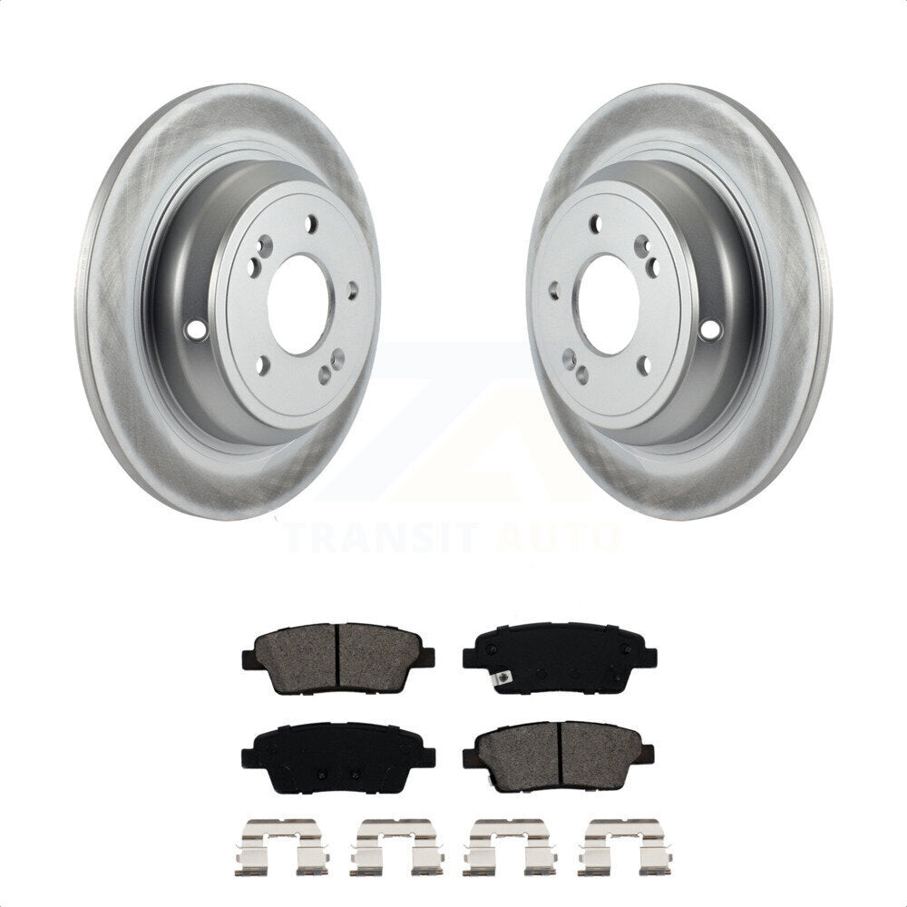 Rear Coated Disc Brake Rotors And Semi-Metallic Pads Kit For Hyundai Genesis G80 Kia K900 KGS-101432 by Transit Auto