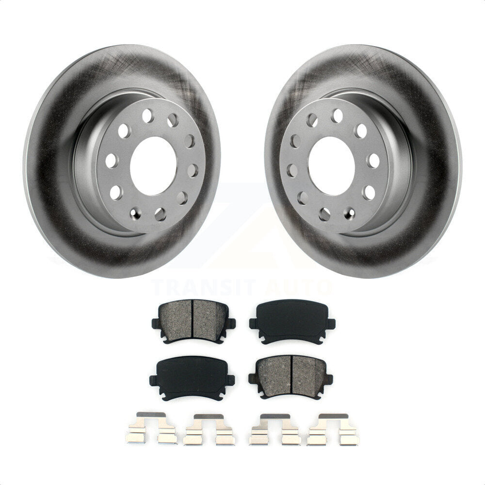 Rear Coated Disc Brake Rotors And Semi-Metallic Pads Kit For Volkswagen GTI KGS-101449 by Transit Auto