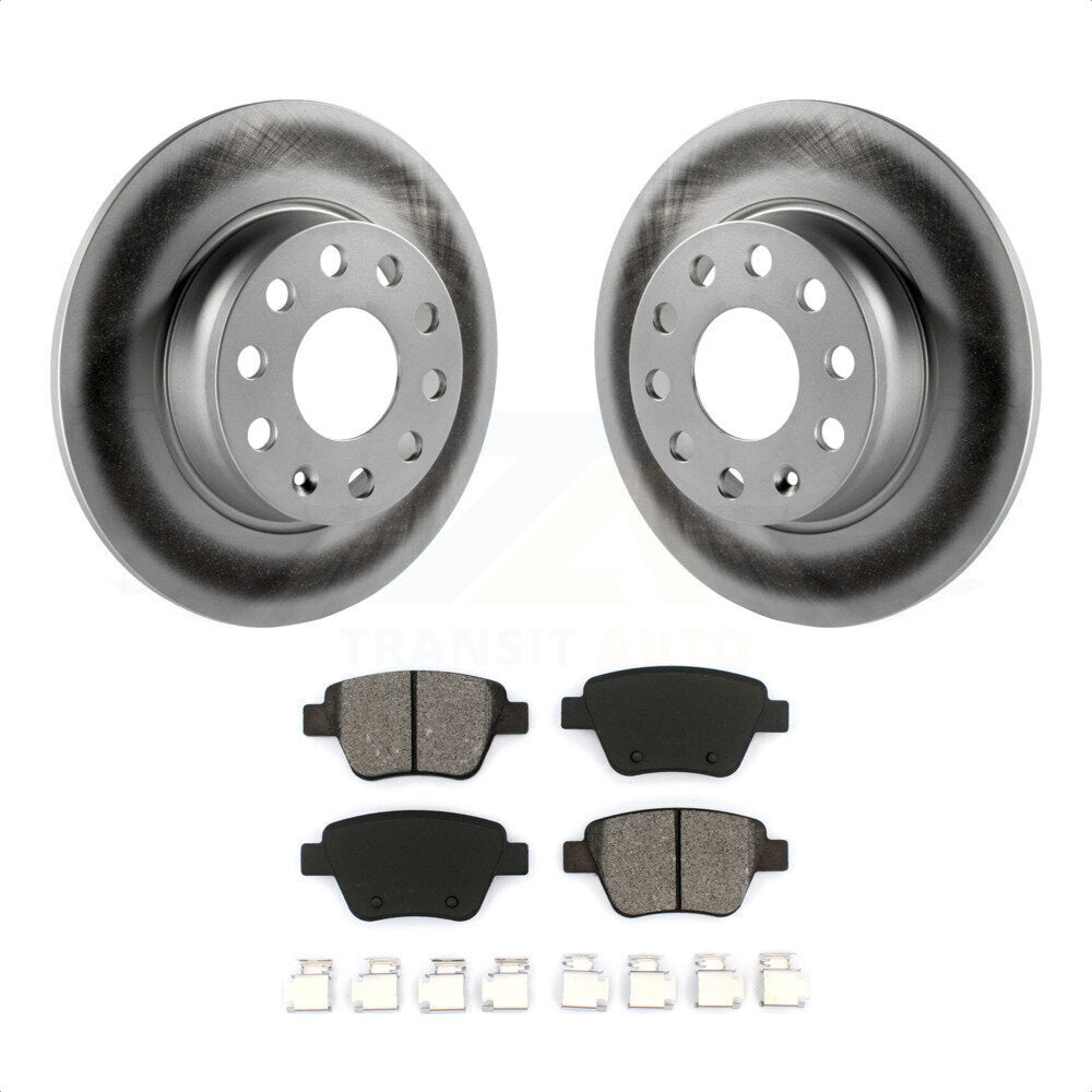 Rear Coated Disc Brake Rotors And Semi-Metallic Pads Kit For Volkswagen Jetta Passat Beetle Golf GTI Eos Audi A3 Quattro KGS-101450 by Transit Auto