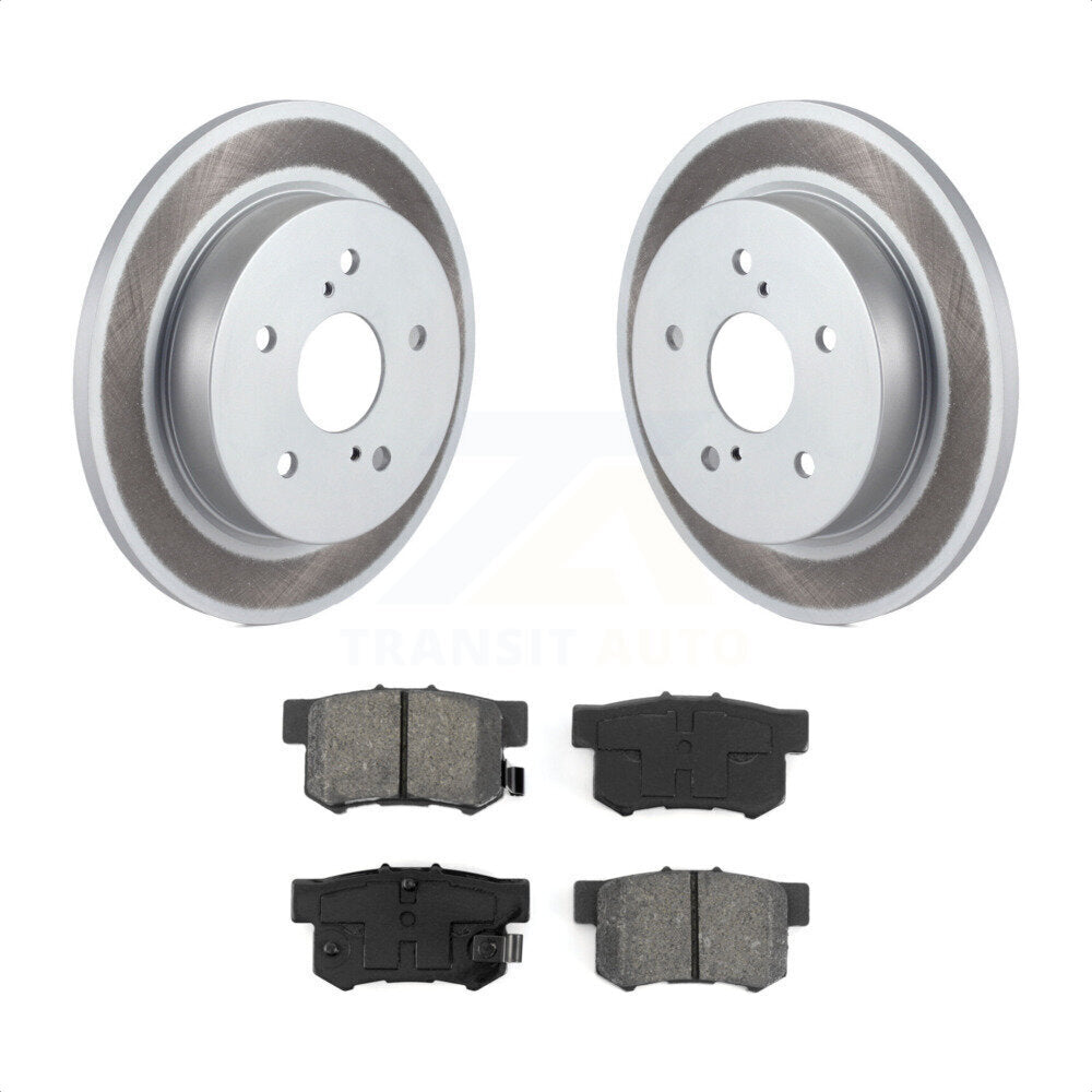 Rear Coated Disc Brake Rotors And Semi-Metallic Pads Kit For 2010-2013 Suzuki Kizashi KGS-101453 by Transit Auto