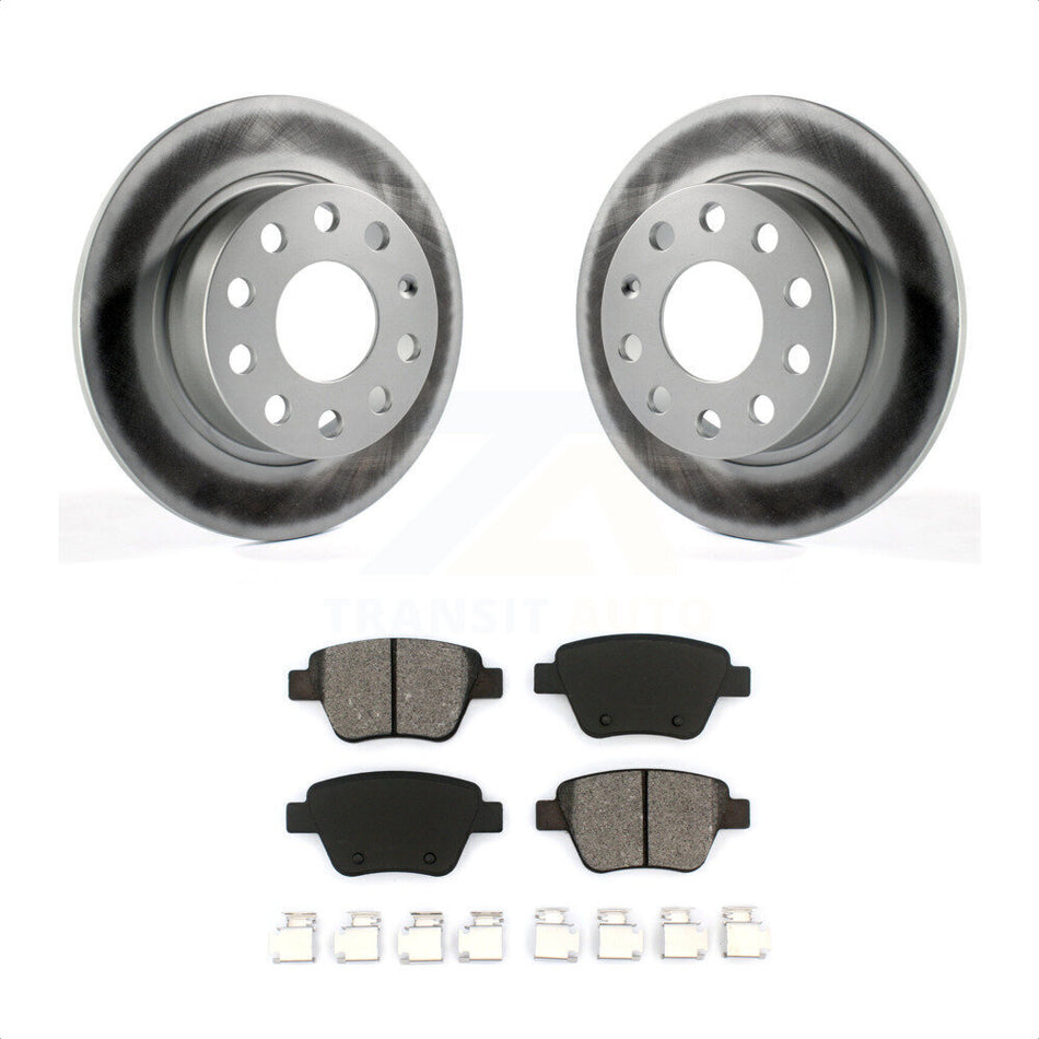 Rear Coated Disc Brake Rotors And Semi-Metallic Pads Kit For Volkswagen Beetle GTI Eos With 253mm Diameter Rotor KGS-101455 by Transit Auto