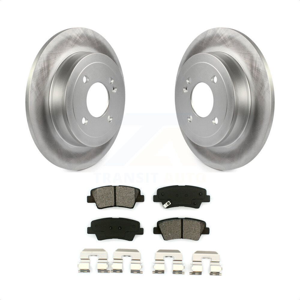 Rear Coated Disc Brake Rotors And Semi-Metallic Pads Kit For 2011 Hyundai Accent KGS-101469 by Transit Auto