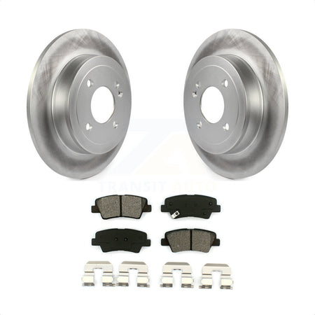 Rear Coated Disc Brake Rotors And Semi-Metallic Pads Kit For 2011 Hyundai Accent KGS-101469 by Transit Auto