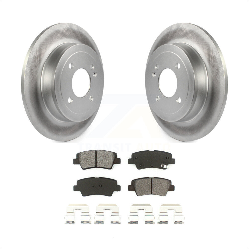 Rear Coated Disc Brake Rotors And Semi-Metallic Pads Kit For Hyundai Accent Kia Rio KGS-101470 by Transit Auto