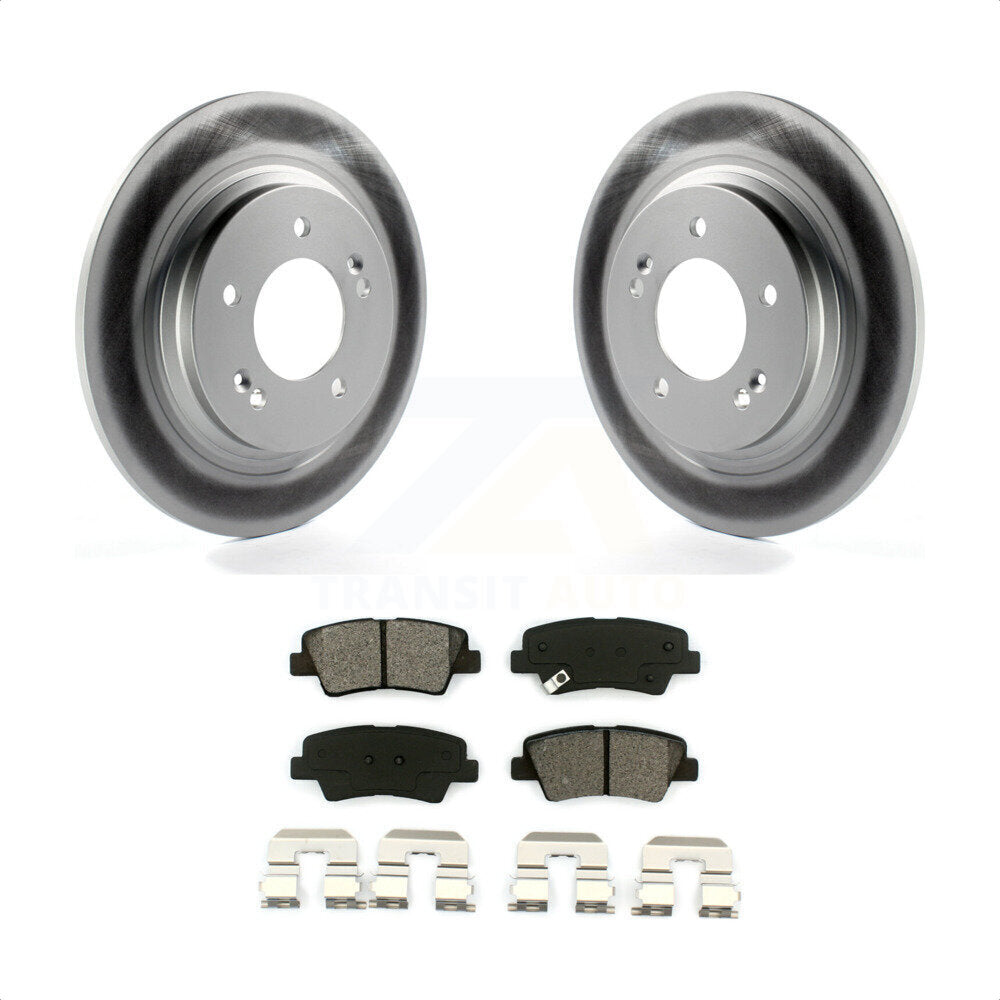 Rear Coated Disc Brake Rotors And Semi-Metallic Pads Kit For Hyundai Sonata Azera KGS-101474 by Transit Auto