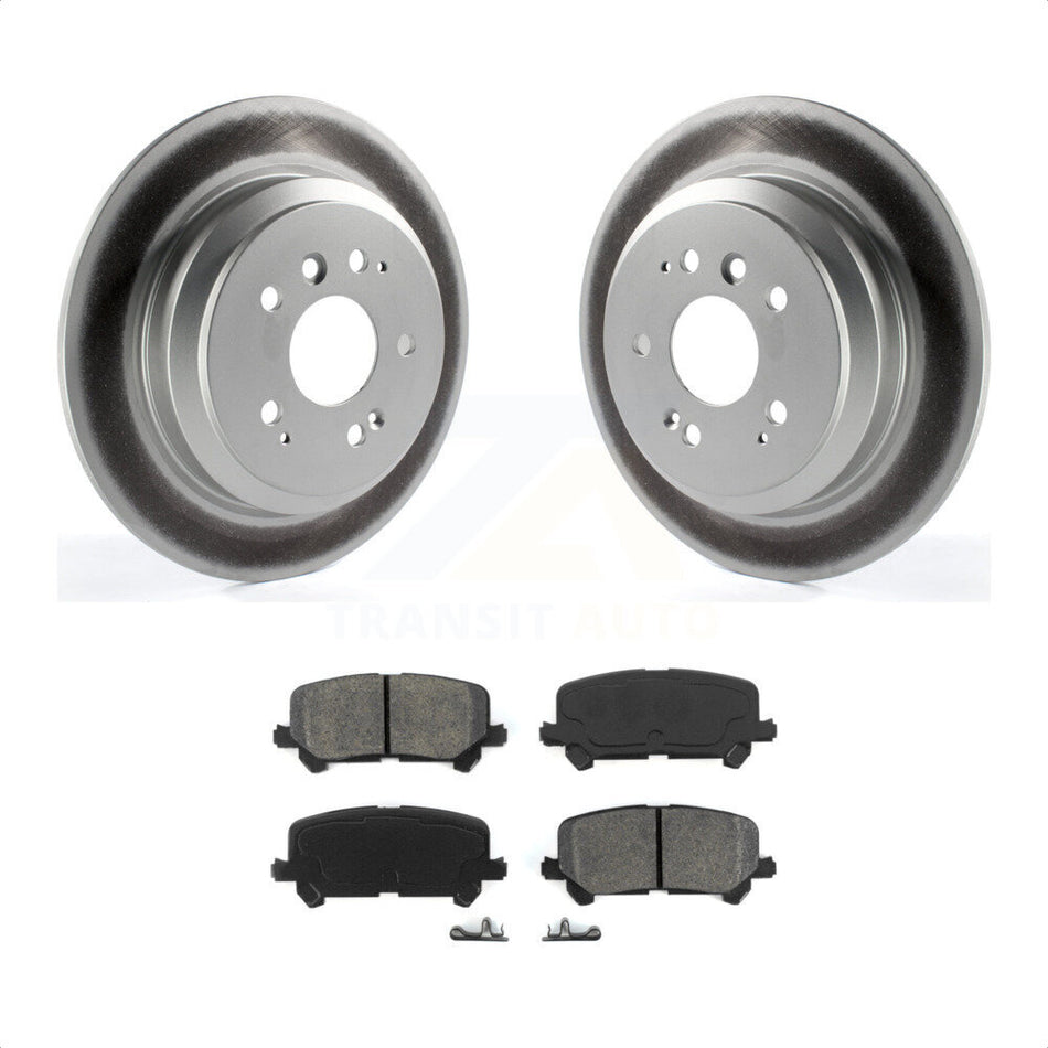 Rear Coated Disc Brake Rotors And Semi-Metallic Pads Kit For Honda Pilot Ridgeline Passport KGS-101488 by Transit Auto