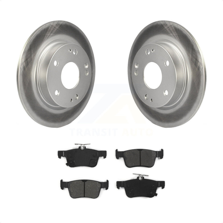 Rear Coated Disc Brake Rotors And Semi-Metallic Pads Kit For Honda Civic KGS-101490 by Transit Auto