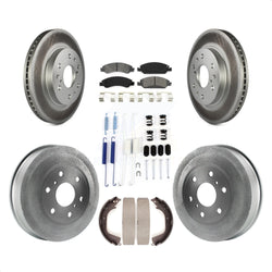 Front Rear Coated Disc Brake Rotors Semi-Metallic Pads And Drum Kit (7Pc) For Chevrolet Silverado 1500 GMC Sierra KGS-101506
