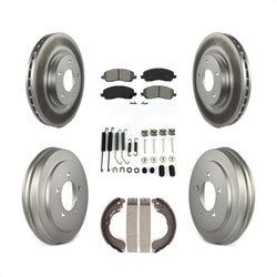 Front Rear Coated Disc Brake Rotors Semi-Metallic Pads And Drum Kit (7Pc) For Jeep Patriot Compass Dodge Caliber Chrysler Sebring Avenger KGS-101520