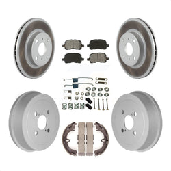 Front Rear Coated Disc Brake Rotors Semi-Metallic Pads And Drum Kit (7Pc) For Toyota Corolla Chevrolet Prizm KGS-101536
