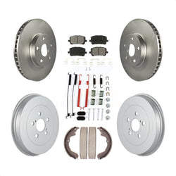 Front Rear Coated Disc Brake Rotors Semi-Metallic Pads And Drum Kit (7Pc) For Toyota Matrix Pontiac Vibe KGS-101538