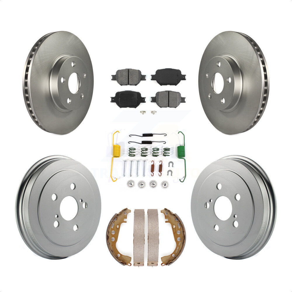 Front Rear Coated Disc Brake Rotors Semi-Metallic Pads And Drum Kit (7Pc) For Toyota Celica KGS-101539 by Transit Auto