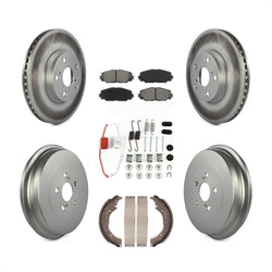 Front Rear Coated Disc Brake Rotors Semi-Metallic Pads And Drum Kit (7Pc) For Toyota Corolla KGS-101552