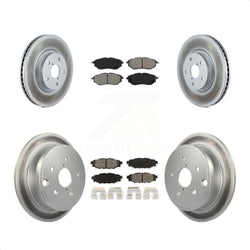 Front Rear Coated Disc Brake Rotors And Semi-Metallic Pads Kit For Subaru WRX KGS-101583