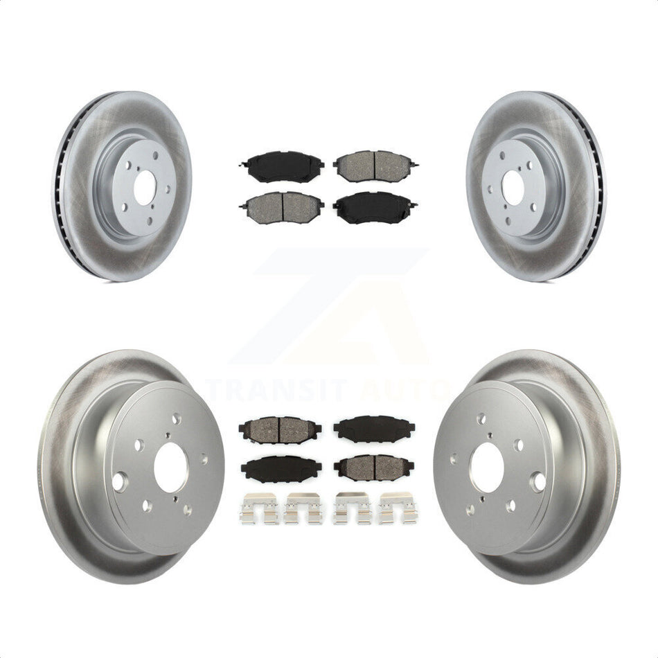 Front Rear Coated Disc Brake Rotors And Semi-Metallic Pads Kit For Subaru WRX KGS-101583 by Transit Auto