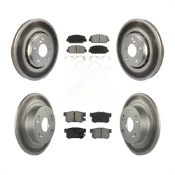 Front Rear Coated Disc Brake Rotors And Semi-Metallic Pads Kit For 2017-2022 Acura ILX KGS-101588