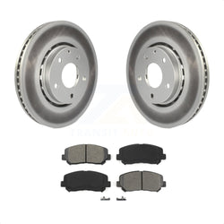 Front Coated Disc Brake Rotors And Semi-Metallic Pads Kit For Mazda CX-5 KGS-101593