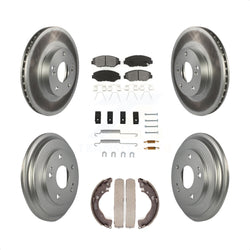 Front Rear Coated Disc Brake Rotors Semi-Metallic Pads And Drum Kit (7Pc) For Honda Civic KGS-101611