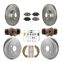 Front Rear Coated Disc Brake Rotors Semi-Metallic Pads And Drum Kit (9Pc) For 2003-2005 Toyota Celica KGS-101638