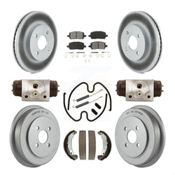 Front Rear Coated Disc Brake Rotors Semi-Metallic Pads And Drum Kit (9Pc) For 2003 Saturn Ion KGS-101649