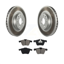 Front Coated Disc Brake Rotors And Semi-Metallic Pads Kit For 2008 Volvo V70 With 300mm Diameter Rotor KGS-101678