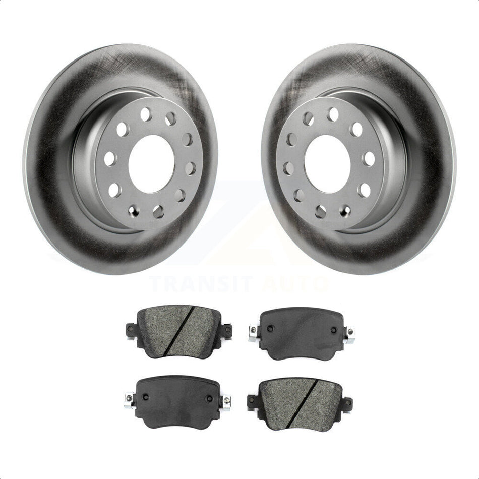 Rear Coated Disc Brake Rotors And Semi-Metallic Pads Kit For Volkswagen Passat GTI Golf SportWagen Alltrack KGS-101686 by Transit Auto