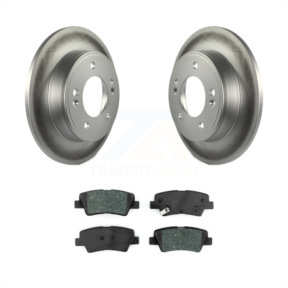 Rear Coated Disc Brake Rotors And Semi-Metallic Pads Kit For Hyundai Elantra Kia Soul Venue KGS-101687 by Transit Auto