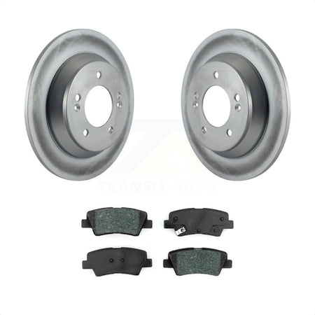 Rear Coated Disc Brake Rotors And Semi-Metallic Pads Kit For 2014-2017 Kia Rondo With Manual Parking KGS-101698 by Transit Auto