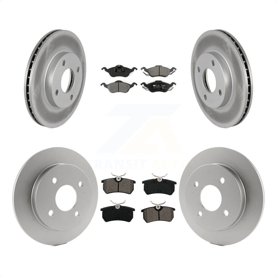 Front Rear Coated Disc Brake Rotors And Semi-Metallic Pads Kit For Ford Focus KGS-101701 by Transit Auto