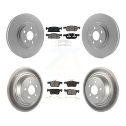 Front Rear Coated Disc Brake Rotors And Semi-Metallic Pads Kit For Ford Edge KGS-101704