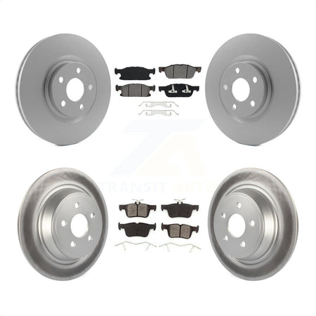 Front Rear Coated Disc Brake Rotors And Semi-Metallic Pads Kit For Ford Edge KGS-101704 by Transit Auto