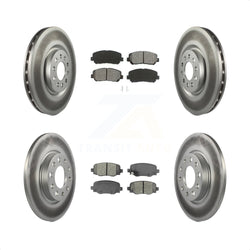 Front Rear Coated Disc Brake Rotors And Semi-Metallic Pads Kit For Jeep Cherokee Chrysler 200 KGS-101709